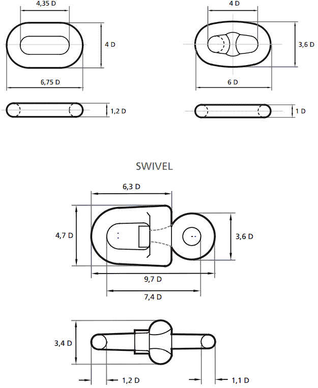 SHORT SWIVEL FORERUNNER Dimension