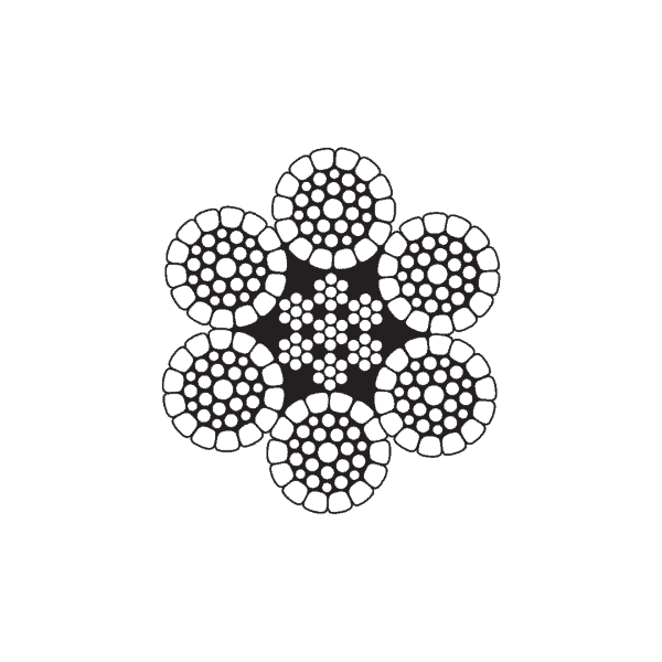 ลวดสลิง Compacted 6 Strand IWRC (Steel Core)
